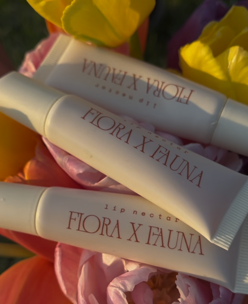 lip nectar on bouquet of flowers 