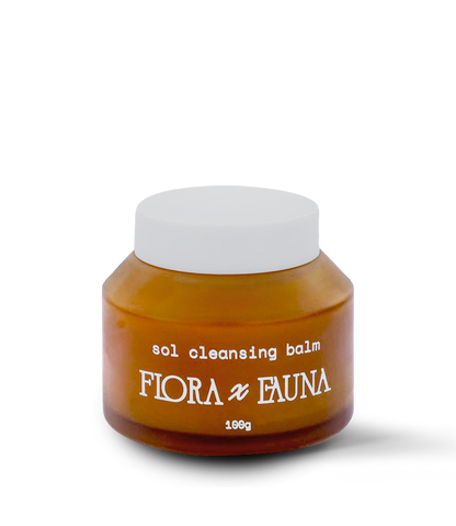 Front of 100 gram brown jar of Sol Cleansing Balm.