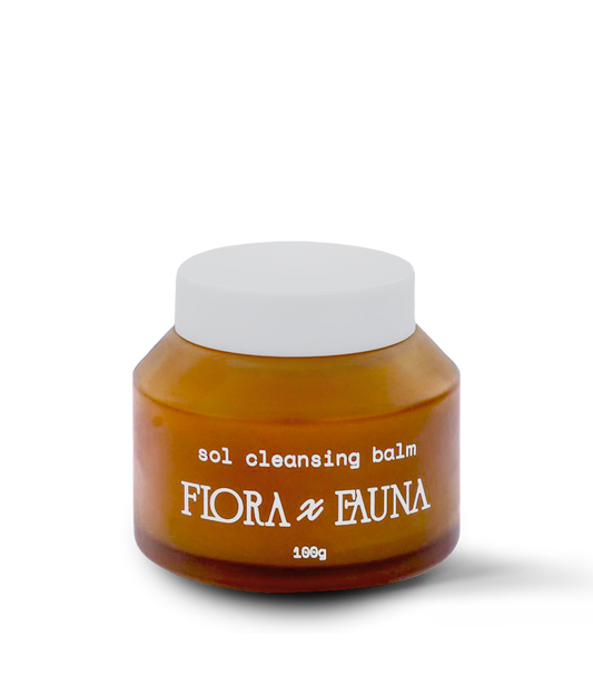 Front of 100 gram brown jar of Sol Cleansing Balm.